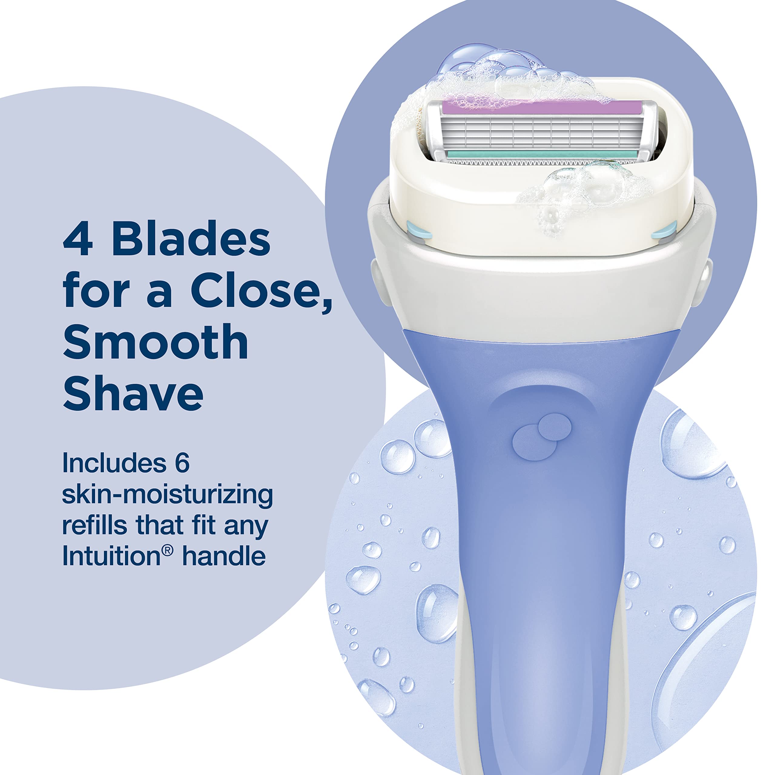 Schick Intuition Pure Nourishment Coconut milk and almond oil Razor & Pure Nourishment Coconut milk and almond oil Razor Refill, 6-Count + Bonus 1 Blade